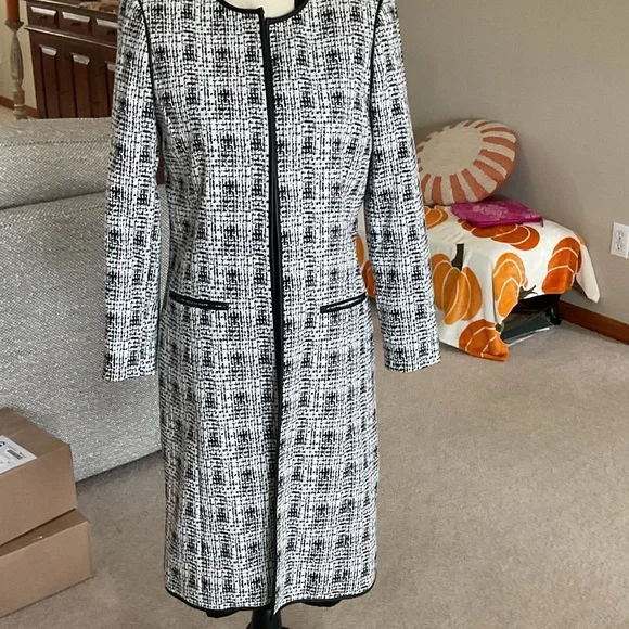 Donna Morgan Black Backless Halter Dress AND a Calvin Klein Coat - Picture 13 of 15